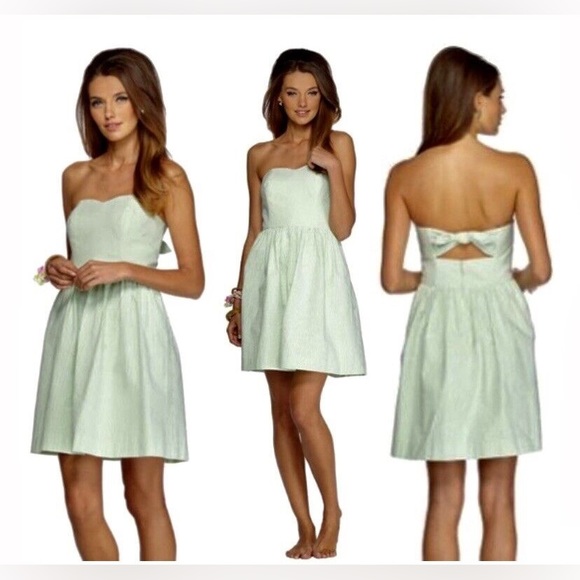 Lilly Pulitzer - Limeade Seersucker Richelle Strapless Seersucker Dress - Size 0 - Picture 2 of 8
